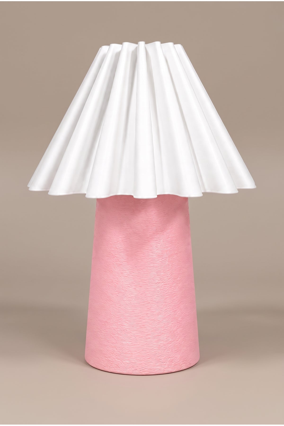 Kony Modern Dekoratif Masa Lambası Abajur - Minimalist Komodin ve Yatak Odası Aydınlatması [Led Ampül Hediye] - Pembe